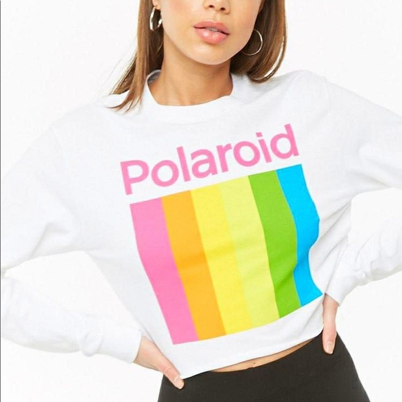 Polaroid crop top long sleeve Clearance